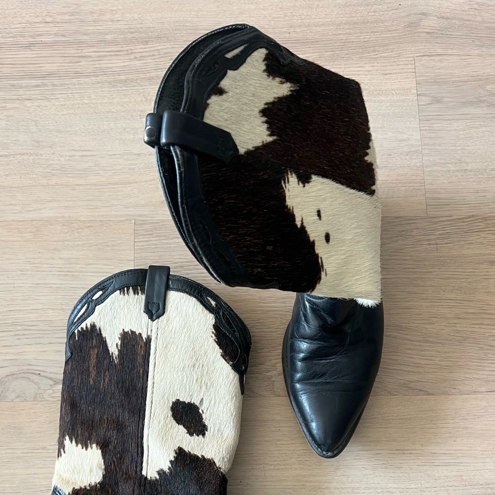 Vintage Cow Hide Cowboy Boots - Picture 2 of 5